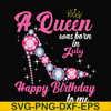 BD0007-A queen was born in July svg, birthday svg, queens birthday svg, queen svg, png, dxf, eps digital file BD0007.jpg