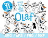 Olaf SVG Bundle Frozen Bundle Disney Cricut Silhouette Frozen 2 Elsa Dxf.jpg