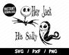 Her Jack SVG His Sally Halloween Nightmare Before Christmas Vector Cricut Silhouette Sally Skellington TShirt.jpg