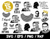 Ruth Bader Ginsburg SVG Clipart Bundle Dissent Collar Jabot Collar Shirt Rip Notorious RBG I Dissent.png