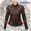 jacket Gothic style black red color genuine leather sheepskin exclusive handmade fashion designer Sofalee.jpg