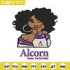 Alcorn State girl embroidery design, NCAA embroidery, Embroidery design, Logo sport embroidery, Sport embroidery.jpg