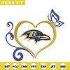 Baltimore Ravens Heart embroidery design, Baltimore Ravens embroidery, NFL embroidery, logo sport embroidery..jpg
