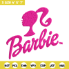 Barbie logo and her Embroidery, Barbie logo and her Embroidery, logo design, Embroidery File, Digital download..jpg