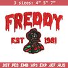 Freddy Krueger Embroidery design, Freddy horror Embroidery, Embroidery File, horror design, Digital download..jpg