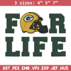 Green Bay Packers For Life embroidery design, Green Bay Packers embroidery, NFL embroidery, logo sport embroidery..jpg