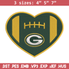 Green Bay Packers Heart embroidery design, Packers embroidery, NFL embroidery, logo sport embroidery, embroidery design.jpg