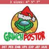 Grinch postor Christmas Embroidery design, Grinch christmas Embroidery, Grinch design, Embroidery file, Instant download.jpg