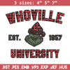 Grinch Whoville University Christmas Embroidery design, Grinch Christmas Embroidery, Grinch design, Digital download..jpg