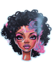 Black Barbie Head in Weird Barbie Style. .png