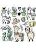 Funny Llama Alpaca 2Cactus Design.png