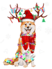 Dog Akita Womens Akita Tree Christmas Lights Xmas.png