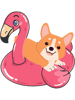 Funny Corgi Flamingo Floater Trendy Summer Dog Lover.png