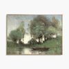 Vintage Landscape Art Print, Riverside Oil Painting, Farmhouse Decor.jpg