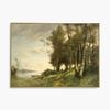 Vintage Landscape River Art Print, Riverside Oil Painting, Farmhouse Decor.jpg