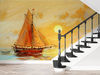 Decals For Walls, Papercraft 3D, 3D Wallpaper, Gift For Her, Fishing Boats Paiting Wall Stickers, Seascape Paper Craft, Landscape Mural,.jpg