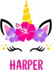 HARPER Personalized Pink and Purple Flower Unicorn Face.png