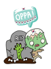 The Korean Zombie Limited Illustration Edition Oppa! RIP Halloween Gift Theme Evergreen T-S.png