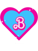 Barbie letter B inside hearts, blue and pink. barbie heart, Barbie Movie, Barbie 2023T-Shir.png