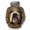 Bulldog Face Hoodie 3D, Personalized All Over Print Hoodie 3D