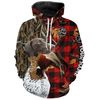 German Shorthaired Pointer Hunting Dog Red Plaid Fall Camo Hoodie 3D, Personalized All Over Print Hoodie 3D Y173