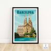 Barcelona Print  Travel Poster  Barcelona Vintage Wall Art from Spain  Barcelona Gift Framed & Unframed.jpg