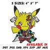 Pikachu Tanjiro Demon embroidery design, Pokemon embroidery, logo design, anime design, anime shirt, Digital download.jpg