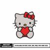 Hello Kitty heart embroidery design