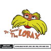 The lorax embroidery design