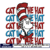 Cat in the hat embroidery design