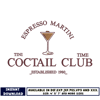 Coctail club embroidery design