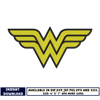 Wonder Woman logo embroidery design
