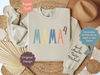 Personalized MAMA of Four Sweatshirt with Kids Names, Custom MAMA Shirt with Sleeve Print, Gift for Mom, Mother of 4 Sweatshirt, Mom Shirt.jpg
