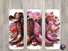 Seamless Country Couple Boots & Hat Design, Valentine's 20 oz Skinny Straight Tumbler Sublimation Design, Tumbler Wrap, PNG Digital Download.jpg