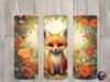 Seamless Cute Baby Fox & Floral Design, Fox 20 oz Skinny Straight Tumbler Sublimation Design, Tumbler Wrap, PNG File, Digital Download.jpg