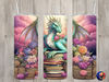 Seamless Fairytale Book Dragon & Roses Design, Dragon 20 oz Skinny Straight Tumbler Sublimation Design, Tumbler Wrap, PNG Digital Download 1.jpg