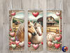 Seamless Rustic Horses & Hearts Design, Valentine's 20 oz Skinny Straight Tumbler Sublimation Design, Tumbler Wrap, PNG Digital Download.jpg