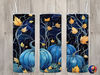 Seamless Watercolor Blue Pumpkins & Leaves Design, Fall 20 oz Skinny Straight Tumbler Sublimation Design, Tumbler Wrap, PNG Digital Download.jpg