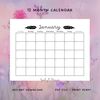 Starry Feathers Calendar  12 Month  PDF  Digital Download  Printable  Undated  Blank  Monthly  Yearly.jpg