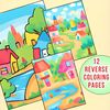 Village Landscape Reverse Coloring Pages 1.jpg