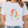 Lovely Rainbow Hair Cut Unicorn Hear Valentine T-shirt .jpg