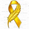 Childhood Cancer ribbon with feather png, yellow ribbon png, Childhood Cancer png, Cancer Awareness png, sublimate designs download.jpg