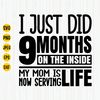 I Just Did 9 Months On The Inside Svg, Newborn Baby Svg, Baby Shower, New Mom Svg, Funny Newborn Shirt Svg, Baby Svg, Serving Life, Cut File.jpg