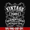 NBD0108-Vintage 1981 age in quarantined limited edition svg, limited edition svg, 1981 birthday svg, png, dxf, eps digital file NBD0108.jpg