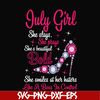 BD0039-July girl she slays, she prays she's beautiful bold she smiles at her haters like a boss in control svg, birthday svg, png, dxf, eps digital file BD0039.