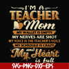 FN000164-I'm a teacher mom my wallet is empty my nerves are shot my voice is the teacher's voice my schedule is crazy and my heart is full svg, png, dxf, eps fi