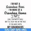 FN000443-I'm not a mama bear I'm more of a grandma llama like I'm pretty chill but I'll kick you in the face if you mess with my kids svg, png, dxf, eps file FN