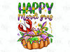 Happy Mardi Gras Fleur De Lis King Cake Crawfish Png Sublimation Design, Mardi Gras Png, Mardi Gras Cake Png, King Cake Digital Download.jpg