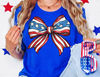 American Flag Bow Shirt, Patriotic Bow Shirt, Fourth of July Shirts, Independence Day, 4th of July T-Shirt, America Shirts, Shirts for Women.jpg