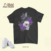 Vintage Sugar Skull and Crow Purple Rose Day of the Dead.png